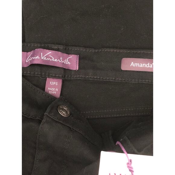 Gloria Vanderbilt Women's 12P Short Amanda Original Slimming Jeans Black NEW - Picture 5 of 7